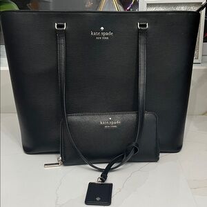 Kate Spade Black Tote with Matching Wallet